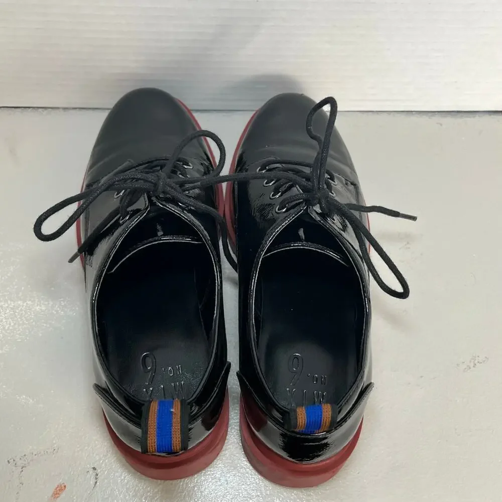 Mix No 6 Black Patent Platform Oxfords Size 7